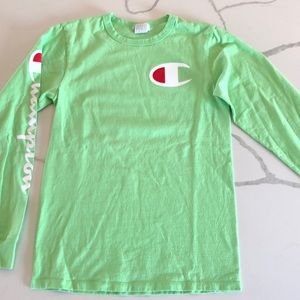 Champion tee with logo on sleeve
